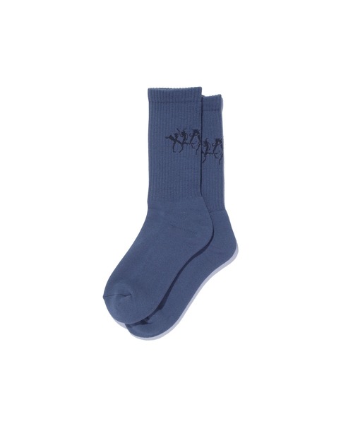 XLARGE(エクストララージ)の「RAGE LOGO SOCKS(ソックス/靴下・メンズ・オリーブ/ブラック/ホワイト/ブルー・ONE SIZE)」の4枚目の写真
