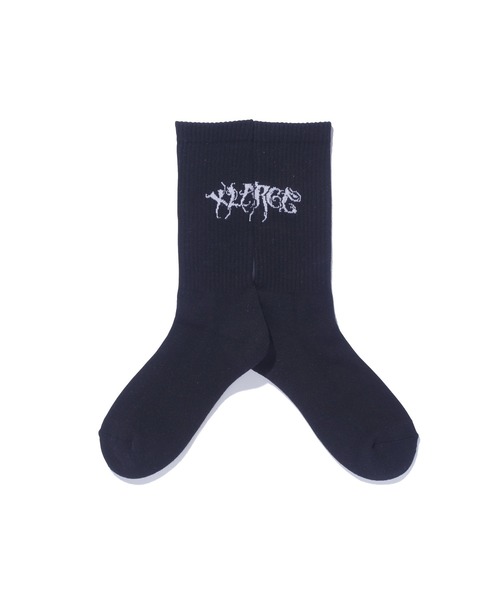 XLARGE(エクストララージ)の「RAGE LOGO SOCKS(ソックス/靴下・メンズ・オリーブ/ブラック/ホワイト/ブルー・ONE SIZE)」の6枚目の写真