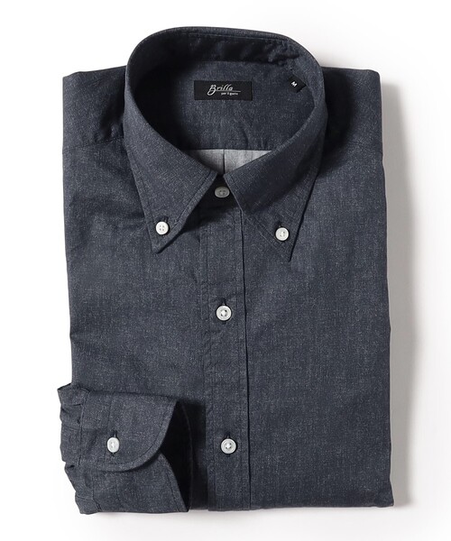 BRILLA per il gusto(ブリッラペルイルグースト)の「コットン インディゴ プリント ボタンダウンシャツ(シャツ/ブラウス・メンズ・インディゴブルー・S/XL/L/M/XS)」の2枚目の写真