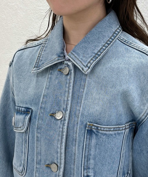 MISCH MASCH（ミッシュマッシュ）の「2026春夏新作 WEB限定 コンパクトデニムジャケット（デニムジャケット・レディース・ブルー・ﾌﾘ-）」の4枚目の写真