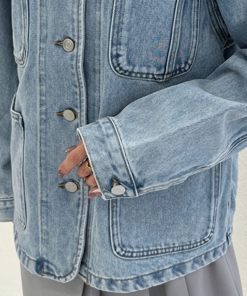 MISCH MASCH（ミッシュマッシュ）の「2026春夏新作 WEB限定 コンパクトデニムジャケット（デニムジャケット・レディース・ブルー・ﾌﾘ-）」の5枚目の写真