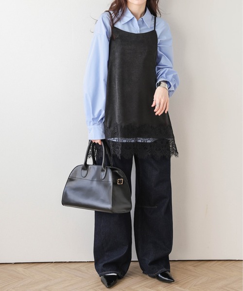 AMELY（エミリー）の「レースレイヤード キャミソール（キャミソール・レディース・ブラック/ブラウン/ホワイト・フリー）」の9枚目の写真