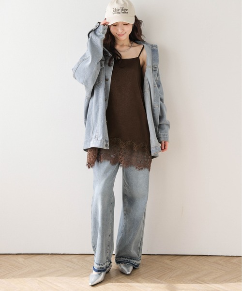 AMELY（エミリー）の「レースレイヤード キャミソール（キャミソール・レディース・ブラック/ブラウン/ホワイト・フリー）」の14枚目の写真