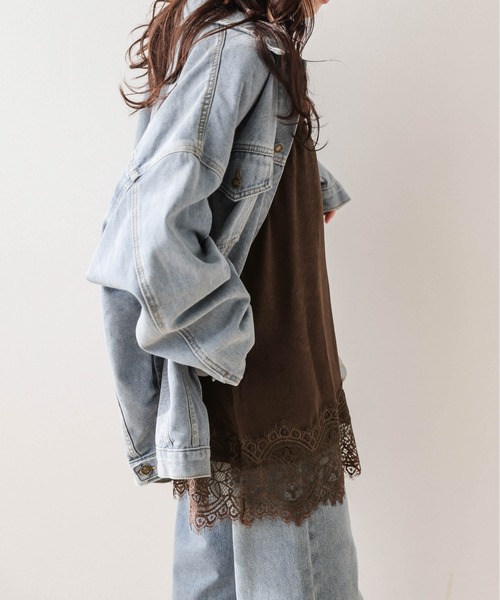 AMELY（エミリー）の「レースレイヤード キャミソール（キャミソール・レディース・ブラック/ブラウン/ホワイト・フリー）」の16枚目の写真