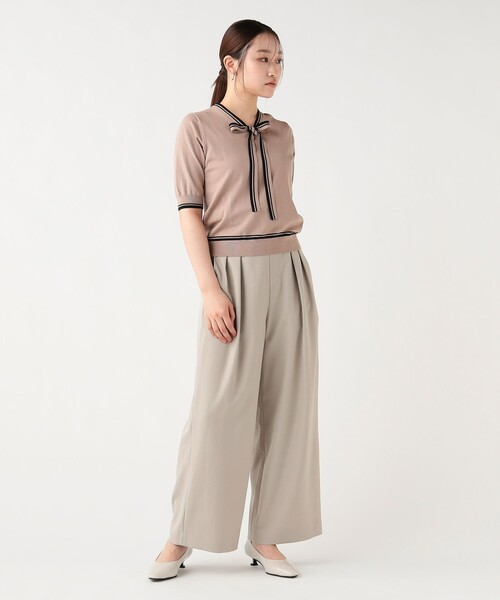 BEAMS HEART(ビームスハート)の「配色 ボウタイ プルオーバー(Tシャツ/カットソー・レディース・ホワイト/ネイビー/ベージュ・FREE)」の9枚目の写真