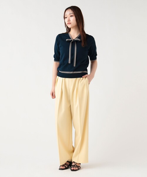 BEAMS HEART(ビームスハート)の「配色 ボウタイ プルオーバー(Tシャツ/カットソー・レディース・ホワイト/ネイビー/ベージュ・FREE)」の12枚目の写真