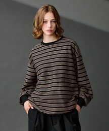 WETTEMPT | CREW NECK DRAW CORD BORDER LONG TEE / クルーネックドローコードボーダーロンT(Tシャツ/カットソー)
