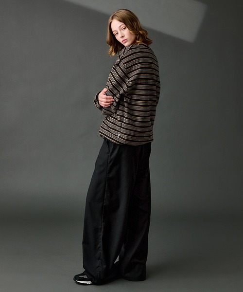 WETTEMPT(ウィテンプト)の「CREW NECK DRAW CORD BORDER LONG TEE / クルーネックドローコードボーダーロンT(Tシャツ/カットソー・メンズ・ブラック系2/ブラック・SMALL/MEDIUM/LARGE)」の10枚目の写真