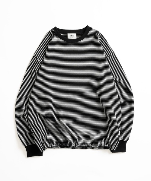 WETTEMPT(ウィテンプト)の「CREW NECK DRAW CORD BORDER LONG TEE / クルーネックドローコードボーダーロンT(Tシャツ/カットソー・メンズ・ブラック系2/ブラック・SMALL/MEDIUM/LARGE)」の15枚目の写真