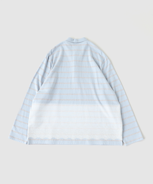 DAIRIKU（ダイリク）の「DAIRIKU / ダイリク "Benjamin"Lace Print Border Skip（ポロシャツ・メンズ・ブルー系その他・LARGE/MEDIUM）」の2枚目の写真