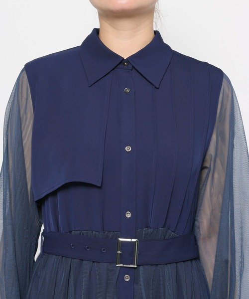 HARE（ハレ）の「シアーチュールプリーツワンピース(HARE)（ワンピース・レディース・ブラック/ブルー/イエロー・SMALL/LARGE）」の12枚目の写真