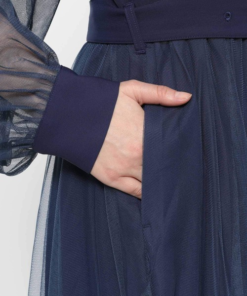 HARE（ハレ）の「シアーチュールプリーツワンピース(HARE)（ワンピース・レディース・ブラック/ブルー/イエロー・SMALL/LARGE）」の14枚目の写真