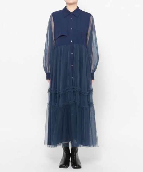 HARE（ハレ）の「シアーチュールプリーツワンピース(HARE)（ワンピース・レディース・ブラック/ブルー/イエロー・SMALL/LARGE）」の17枚目の写真