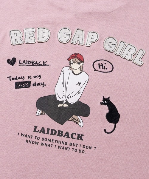 Red Cap Girl(レッドキャプガール)の「【a-r】〔RedCapGirl/レッドキャップガール〕イラスト×アップリケ 半袖Tシャツ メンズ/レディース/推し活(Tシャツ/カットソー・メンズ・ブラック/ホワイト/ピンク・MEDIUM/LARGE)」の16枚目の写真