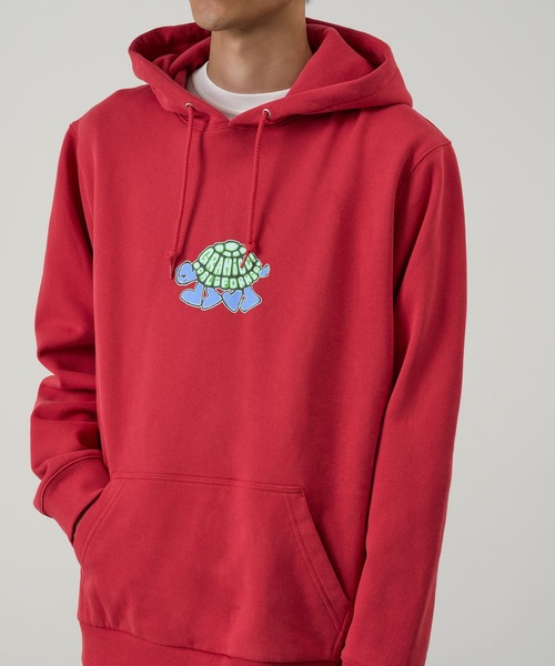 Gramicci（グラミチ）の「TURTLE HOODED SWEATSHIRT｜タートルフーデッドスウェットシャツ（パーカー・メンズ・レッド/ヘザーグレー/ブラック・S/M/L/XL/XXL）」の3枚目の写真