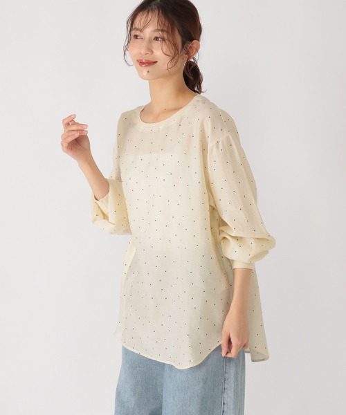studio CLIP（スタディオクリップ）の「リネン混アソートシアーTブラウス（シャツ/ブラウス・レディース・その他2/その他1/オフホワイト・FREE）」の5枚目の写真