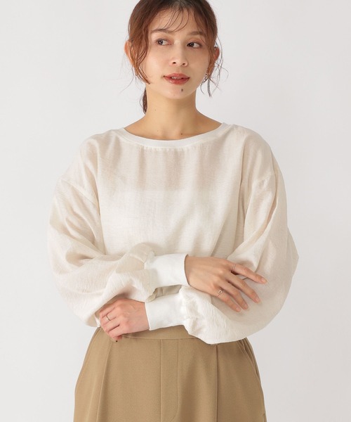 studio CLIP（スタディオクリップ）の「リネン混アソートシアーTブラウス（シャツ/ブラウス・レディース・その他2/その他1/オフホワイト・FREE）」の13枚目の写真