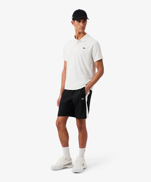 LACOSTE(ラコステ)の「撥水 サイドライン ダイヤモンドタフタショーツ(その他パンツ・メンズ・ブラック・5/3/4)」の4枚目の写真