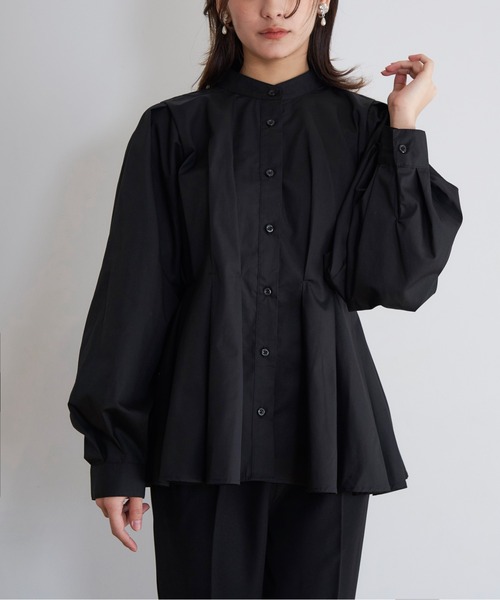 My shawty(マイシャウティー)の「peplum design shirt(シャツ/ブラウス・レディース・ブラック/ホワイト/ライトブルー・FREE)」の3枚目の写真
