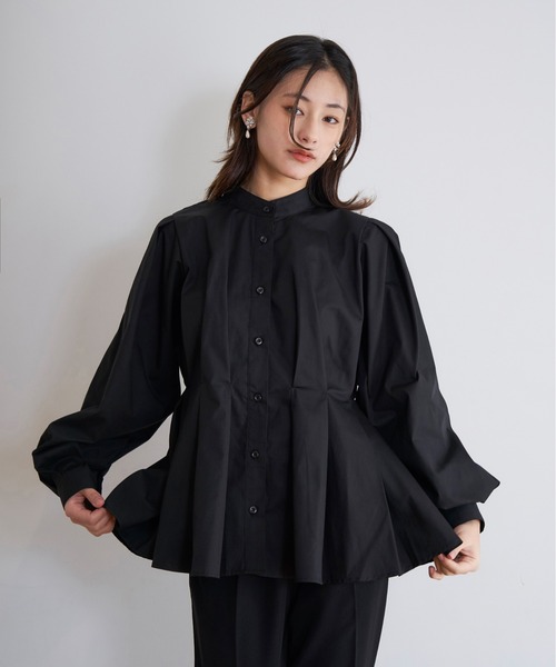 My shawty(マイシャウティー)の「peplum design shirt(シャツ/ブラウス・レディース・ブラック/ホワイト/ライトブルー・FREE)」の4枚目の写真
