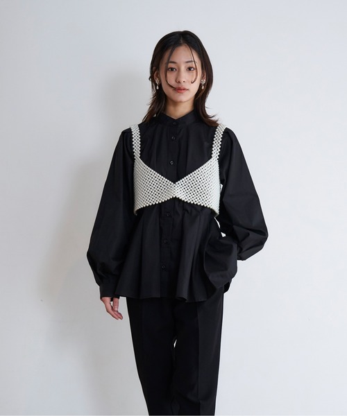 My shawty(マイシャウティー)の「peplum design shirt(シャツ/ブラウス・レディース・ブラック/ホワイト/ライトブルー・FREE)」の11枚目の写真
