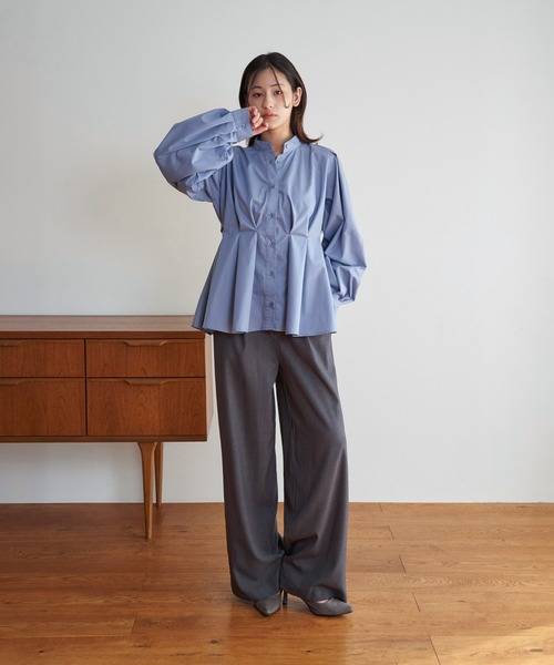 My shawty(マイシャウティー)の「peplum design shirt(シャツ/ブラウス・レディース・ブラック/ホワイト/ライトブルー・FREE)」の5枚目の写真