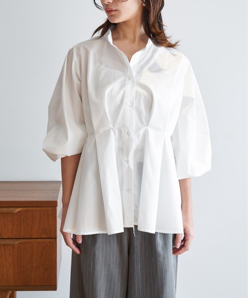 My shawty(マイシャウティー)の「peplum design shirt(シャツ/ブラウス・レディース・ブラック/ホワイト/ライトブルー・FREE)」の10枚目の写真