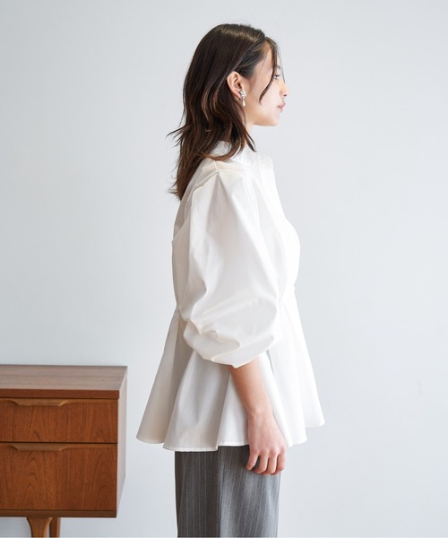 My shawty(マイシャウティー)の「peplum design shirt(シャツ/ブラウス・レディース・ブラック/ホワイト/ライトブルー・FREE)」の9枚目の写真