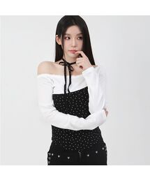 レースミニ星Tシャツブラック