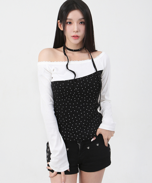 CATTLINE(カトリン)の「レースミニ星Tシャツブラック(Tシャツ/カットソー・レディース・ブラック・FREE)」の3枚目の写真