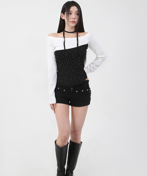 CATTLINE(カトリン)の「レースミニ星Tシャツブラック(Tシャツ/カットソー・レディース・ブラック・FREE)」の4枚目の写真