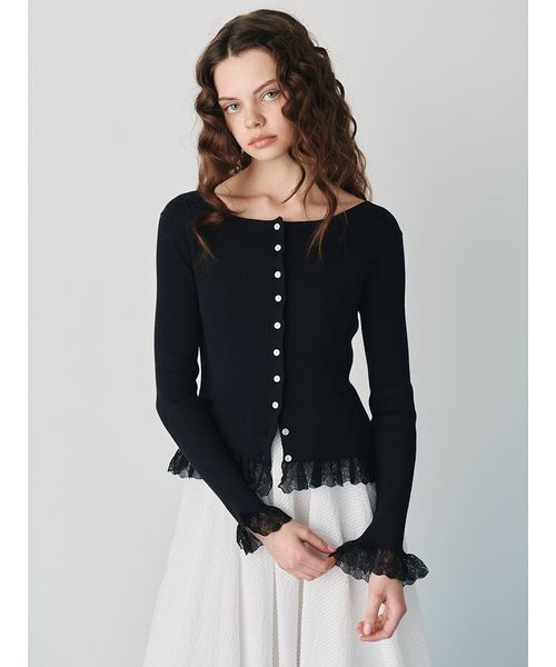 FURFUR(ファーファー)の「【UVカット】トリミングリブカーディガン【WEB限定カラー】(カーディガン/ボレロ・レディース・グレー/ブラック/サックスブルー/ホワイト/レッド・F)」の15枚目の写真