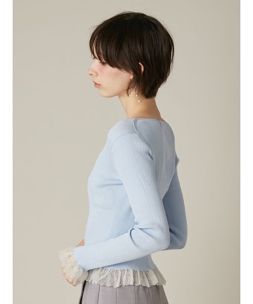 FURFUR(ファーファー)の「【UVカット】トリミングリブカーディガン【WEB限定カラー】(カーディガン/ボレロ・レディース・グレー/ブラック/サックスブルー/ホワイト/レッド・F)」の19枚目の写真