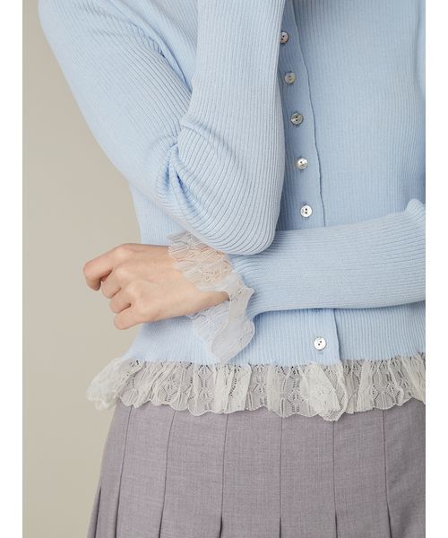FURFUR(ファーファー)の「【UVカット】トリミングリブカーディガン【WEB限定カラー】(カーディガン/ボレロ・レディース・グレー/ブラック/サックスブルー/ホワイト/レッド・F)」の21枚目の写真