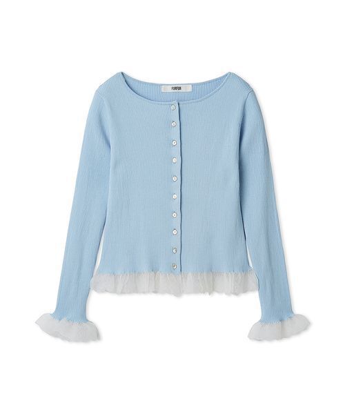 FURFUR(ファーファー)の「【UVカット】トリミングリブカーディガン【WEB限定カラー】(カーディガン/ボレロ・レディース・グレー/ブラック/サックスブルー/ホワイト/レッド・F)」の22枚目の写真