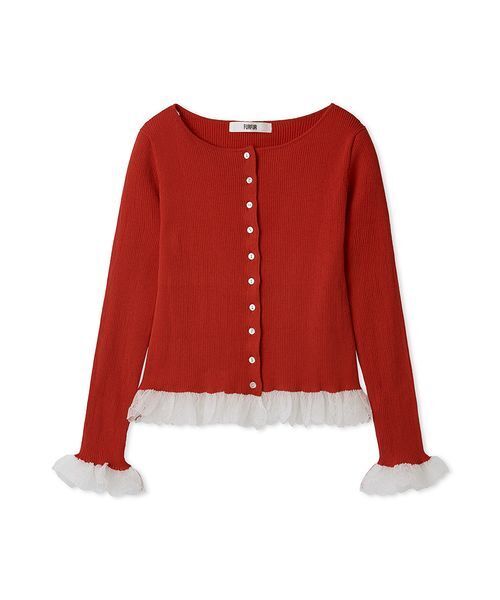 FURFUR(ファーファー)の「【UVカット】トリミングリブカーディガン【WEB限定カラー】(カーディガン/ボレロ・レディース・グレー/ブラック/サックスブルー/ホワイト/レッド・F)」の12枚目の写真