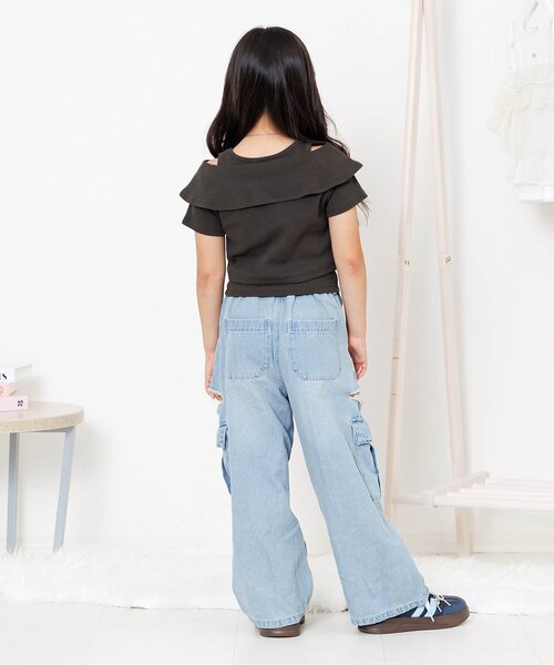 algy（アルジー）の「オフショルリブT&タンクセット（アンサンブル・キッズ・サックスブルー/アイボリー/チャコール・160/150/140/130）」の5枚目の写真