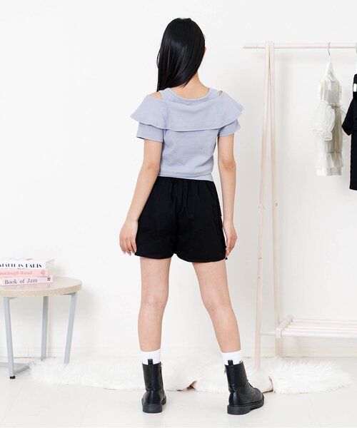 algy（アルジー）の「オフショルリブT&タンクセット（アンサンブル・キッズ・サックスブルー/アイボリー/チャコール・160/150/140/130）」の7枚目の写真