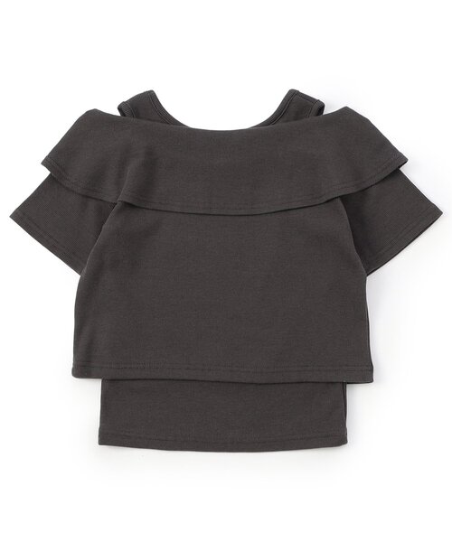 algy（アルジー）の「オフショルリブT&タンクセット（アンサンブル・キッズ・サックスブルー/アイボリー/チャコール・160/150/140/130）」の15枚目の写真