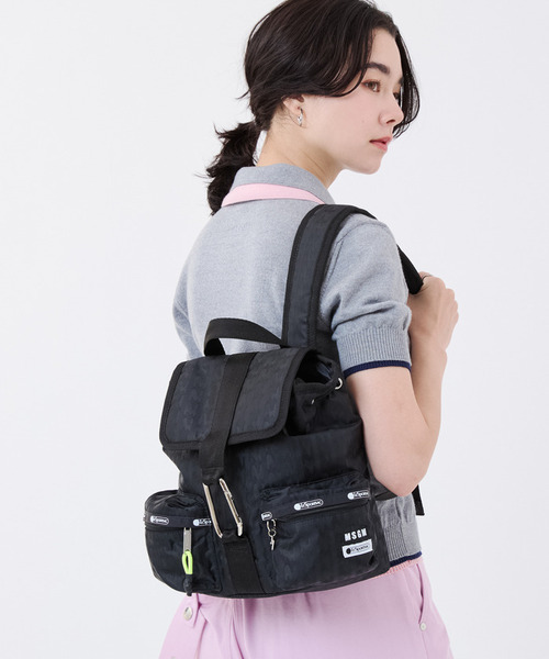 LeSportsac(レスポートサック)の「MSGM VOYAGER BACKPACK ボヤージャーブラックジャカード(バックパック/リュック・レディース・ブラック・FREE)」の1枚目の写真
