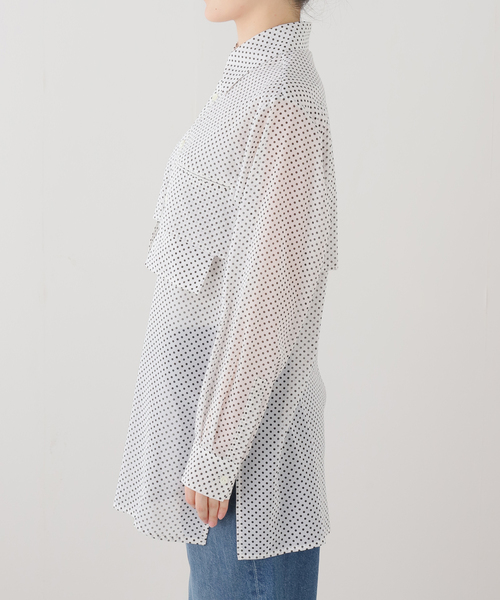 MIOSMOKEY(MIOSMOKEY)の「【MIOSMOKEY/ミオズモーキー】PLAID SHEER LAYEAD SHIRT(シャツ/ブラウス・レディース・ホワイト・FREE)」の8枚目の写真