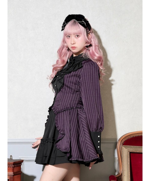 NOEMIE(ノエミー)の「ゴシックラッフルセットアップ(ワンピース・レディース・ブラック/パープル・M)」の4枚目の写真
