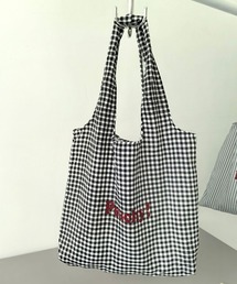 IRADOWL（アイラドール）の「英字ロゴギンガムチェッ柄トートバッグ（トートバッグ）」