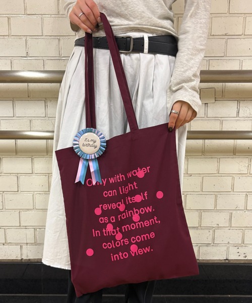 SETUP7(セットアップセブン)の「【THE READING ROOM PARIS】flat tote bag "Dot to Star" フラット グラフィックプリント トートバッグ コットン(トートバッグ・レディース・ホワイト/バーガンディー/スカイブルー・FREE)」の3枚目の写真