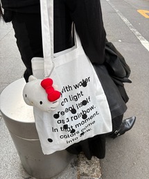 【THE READING ROOM PARIS】flat tote bag "Dot to Star" フラット グラフィックプリント トートバッグ コットン