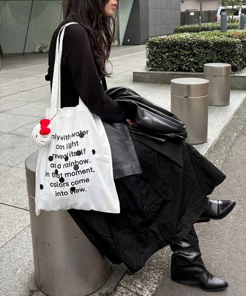 SETUP7(セットアップセブン)の「【THE READING ROOM PARIS】flat tote bag "Dot to Star" フラット グラフィックプリント トートバッグ コットン(トートバッグ・レディース・ホワイト/バーガンディー/スカイブルー・FREE)」の8枚目の写真