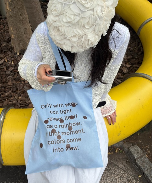 SETUP7(セットアップセブン)の「【THE READING ROOM PARIS】flat tote bag "Dot to Star" フラット グラフィックプリント トートバッグ コットン(トートバッグ・レディース・ホワイト/バーガンディー/スカイブルー・FREE)」の18枚目の写真