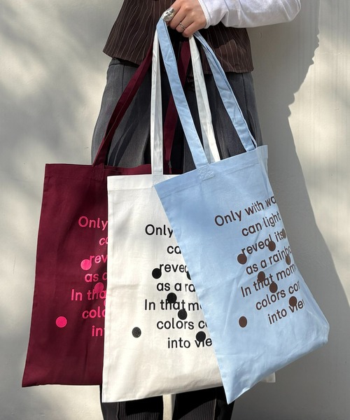 SETUP7(セットアップセブン)の「【THE READING ROOM PARIS】flat tote bag "Dot to Star" フラット グラフィックプリント トートバッグ コットン(トートバッグ・レディース・ホワイト/バーガンディー/スカイブルー・FREE)」の22枚目の写真