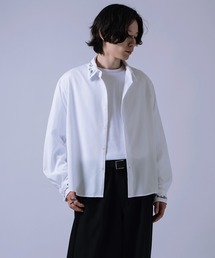 衿刺しゅう オーバーサイズ 長袖シャツ