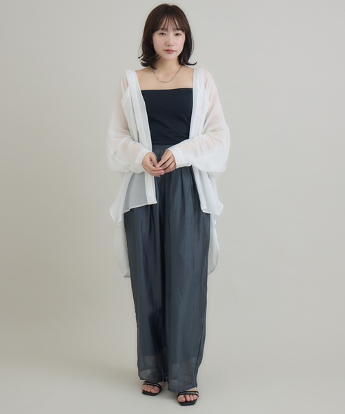 RU.TI.LE（ルチル）の「【RU.TI.LE】フード付きビッグシャツ（シャツ/ブラウス・レディース・ホワイト/グレー・MEDIUM）」の10枚目の写真